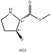 L-Proline, 3-fluoro-, methyl ester, hydrochloride (1:1), (3S)- Structure
