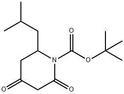1-Piperidinecarboxylic acid, 2-(2-methylpropyl)-4,6-dioxo-, 1,1-dimethylethyl ester 구조식 이미지