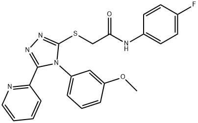 Acetamide, N-(4-fluorophenyl)-2-[[4-(3-methoxyphenyl)-5-(2-pyridinyl)-4H-1,2,4-triazol-3-yl]thio]- Structure