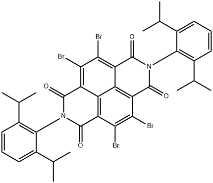 IN1536, 4,5,9,10-Tetrabromo-2,7-bis(2,6-diisopropylphenyl)benzo[lmn][3,8]phenanthroline-1,3,6,8(2H,7H)-tetraone 구조식 이미지