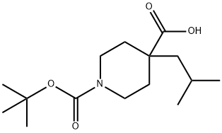 1,4-Piperidinedicarboxylic acid, 4-(2-methylpropyl)-, 1-(1,1-dimethylethyl) ester Structure