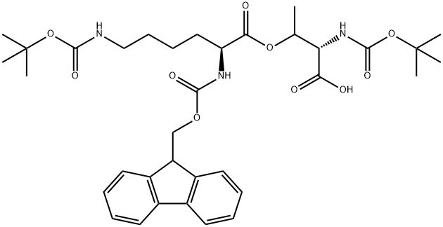 (Tert-Butoxy)Carbonyl Thr((9H-Fluoren-9-yl)MethOxy]Carbonyl Lys(Boc))-OH Structure