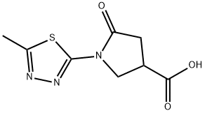 3-Pyrrolidinecarboxylic acid, 1-(5-methyl-1,3,4-thiadiazol-2-yl)-5-oxo- Structure