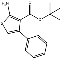 3-Thiophenecarboxylic acid, 2-amino-4-phenyl-, 1,1-dimethylethyl ester 구조식 이미지