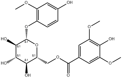 4-Hydroxy-2-Methoxyphenol 1-O-(6-O-syringoyl)glucoside Structure