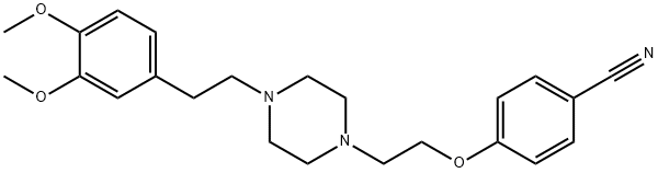 Benzonitrile, 4-[2-[4-[2-(3,4-dimethoxyphenyl)ethyl]-1-piperazinyl]ethoxy]-, dihydrochloride Structure