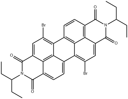 Anthra[2,1,9-def:6,5,10-d'e'f']diisoquinoline-1,3,8,10(2H,9H)-tetrone, 5,12-dibromo-2,9-bis(1-ethylpropyl)- Structure
