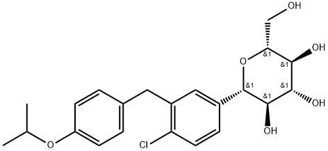D-Glucitol, 1,5-anhydro-1-C-[4-chloro-3-[[4-(1-methylethoxy)phenyl]methyl]phenyl]-, (1S)- Structure