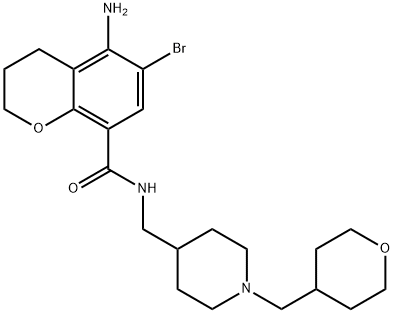 5-amino-6-bromo-N-{[1-(tetrahydro-2H-pyran-4-ylmethyl)-4-piperidinyl]methyl}-3,3-dihydro-2H-chromene-8-carboxamide Structure