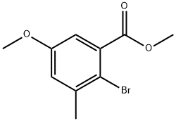 Benzoic acid, 2-bromo-5-methoxy-3-methyl-, methyl ester Structure