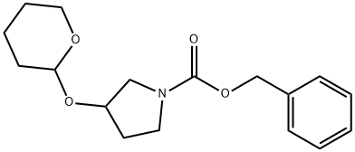 1-Pyrrolidinecarboxylic acid, 3-[(tetrahydro-2H-pyran-2-yl)oxy]-, phenylmethyl ester Structure