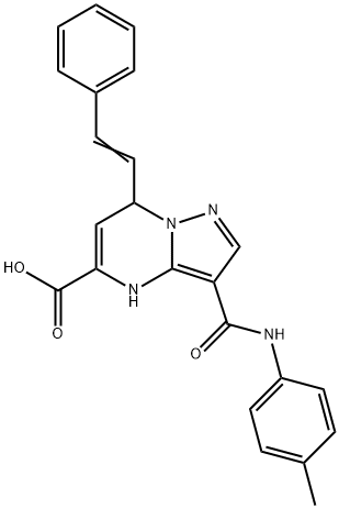 Pyrazolo[1,5-a]pyrimidine-5-carboxylic acid, 4,7-dihydro-3-[[(4-methylphenyl)amino]carbonyl]-7-(2-phenylethenyl)- Structure