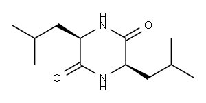 2,5-Piperazinedione, 3,6-bis(2-methylpropyl)-, (3R,6R)- Structure
