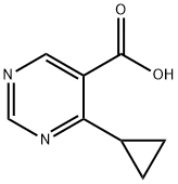 5-Pyrimidinecarboxylic acid, 4-cyclopropyl- 구조식 이미지