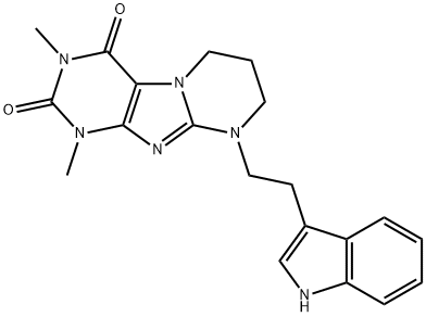 Pyrimido[2,1-f]purine-2,4(1H,3H)-dione, 6,7,8,9-tetrahydro-9-[2-(1H-indol-3-yl)ethyl]-1,3-dimethyl- Structure