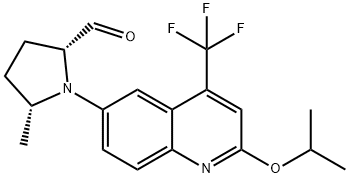 (2R,5R)-1-(2-isopropoxy-4-(trifluoromethyl)quinolin-6-yl)-5-methylpyrrolidine-2-carbaldehyde(WXC06000) Structure