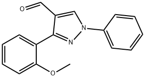 1H-Pyrazole-4-carboxaldehyde, 3-(2-methoxyphenyl)-1-phenyl- 구조식 이미지