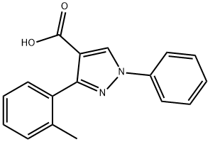 1H-Pyrazole-4-carboxylic acid, 3-(2-methylphenyl)-1-phenyl- 구조식 이미지