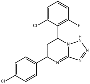 Tetrazolo[1,5-a]pyrimidine, 7-(2-chloro-6-fluorophenyl)-5-(4-chlorophenyl)-1,5,6,7-tetrahydro- 구조식 이미지