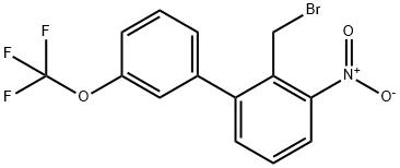 1,1'-Biphenyl, 2-(bromomethyl)-3-nitro-3'-(trifluoromethoxy)- Structure