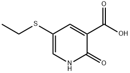 3-Pyridinecarboxylic acid, 5-(ethylthio)-1,2- dihydro-2-oxo Structure