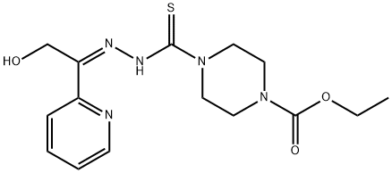 1-Piperazinecarboxylic acid, 4-[[[2-hydroxy-1-(2-pyridinyl)ethylidene]hydrazino]thioxomethyl]-, ethyl ester, (E)- (9CI) Structure