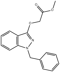 Acetic acid, 2-[[1-(phenylmethyl)-1H-indazol-3-yl]oxy]-, methyl ester 구조식 이미지