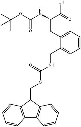 Boc-2-(Fmoc-aminomethyl)-L-Phe-OH 구조식 이미지