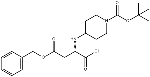 L-Aspartic acid, N-[1-[(1,1-dimethylethoxy)carbonyl]-4-piperidinyl]-, 4-(phenylmethyl) ester Structure