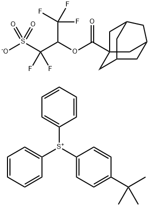 [4-(1,1-Dimethylethyl)phenyl]diphenylsulfonium salt with 1-(difluorosulfomethyl)-2,2,2-trifluoroethyl tricyclo[3.3.1.13,7]decane-1-carboxylate (1:1) Structure