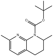 1,8-Naphthyridine-1(2H)-carboxylic acid, 3,4-dihydro-2,7-dimethyl-, 1,1-dimethylethyl ester 구조식 이미지