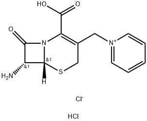 7(R)-amino-3-(1-pyridiniomethyl)-3-cephem-4-carboxylic acid chloride monohydrochloride 구조식 이미지