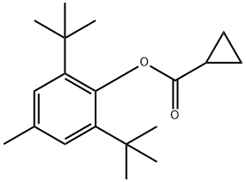 Cyclopropanecarboxylic acid, 2,6-bis(1,1-dimethylethyl)-4-methylphenyl ester Structure