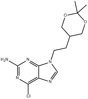 9H-Purin-2-amine, 6-chloro-9-[2-(2,2-dimethyl-1,3-dioxan-5-yl)ethyl]- 구조식 이미지