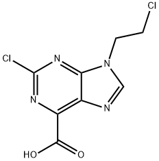 9H-Purine-6-carboxylic acid, 2-chloro-9-(2-chloroethyl)- Structure