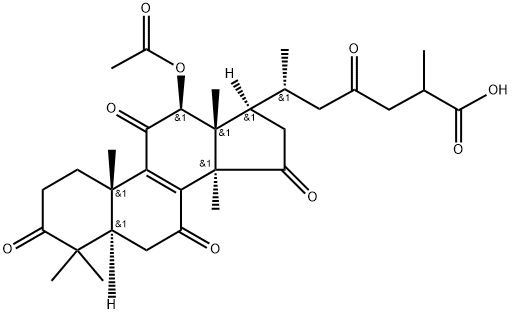 12β-Acetyloxy-3,7,11,15,23-pentaoxo-5α-lanost-8-en-26-oic acid Structure