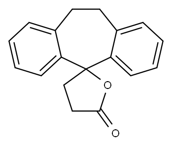Spiro[5H-dibenzo[a,d]cycloheptene-5,2'(5'H)-furan]-5'-one, 3',4',10,11-tetrahydro- Structure
