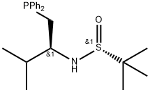 [S(R)]-N-[(1S)-1-[(Diphenylphosphino)methyl]-2-methylpropyl]-2-methyl-2-Propanesulfinamide 구조식 이미지