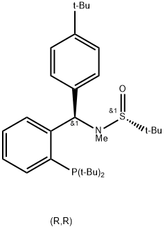 [S(R)]-N-[(R)-(4-tert-Butyl)[2-(di-tert-butylphosphino)phenyl]methyl]-N,2-dimethyl-2-propanesulfinamide Structure