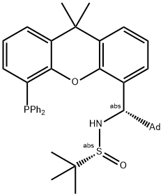 [S(R)]-N-((1S)-(Adamantan-1-yl)(5-(diphenylphosphanyl)-9,9-dimethyl-9H-
xanthen-4-yl)methyl)-2-methyl-2-propanesulfinamide Structure