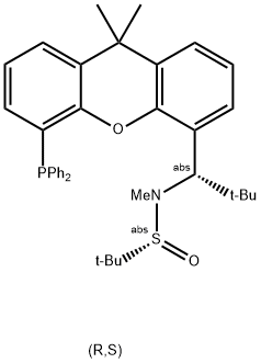 [S(R)]-N-[(S)-(2-(1-tert-Butylmethyl)][5-(diphenylphosphino)-9,9-dimethyl-9H-xanthen-4-yl]methyl]-N,2-dimethyl-2-propanesulfinamide Structure