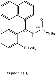 [S(R)]-N-[(R)-[2-(Diadamantanphosphino)phenyl]-1-naphthalenylmethyl]-2-methyl-2-propanesulfinamide Structure