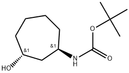 trans-(3-Hydroxy-cycloheptyl)-carbamic acid tert-butyl ester Structure