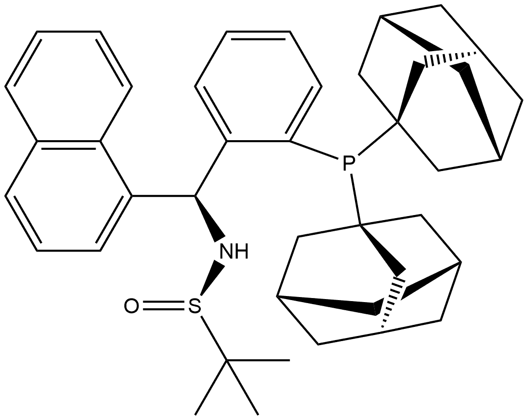 [S(R)]-N-[(S)-[2-(Diadamantanphosphino)phenyl]-1-naphthalenylmethyl]-2-methyl-2-propanesulfinamide Structure