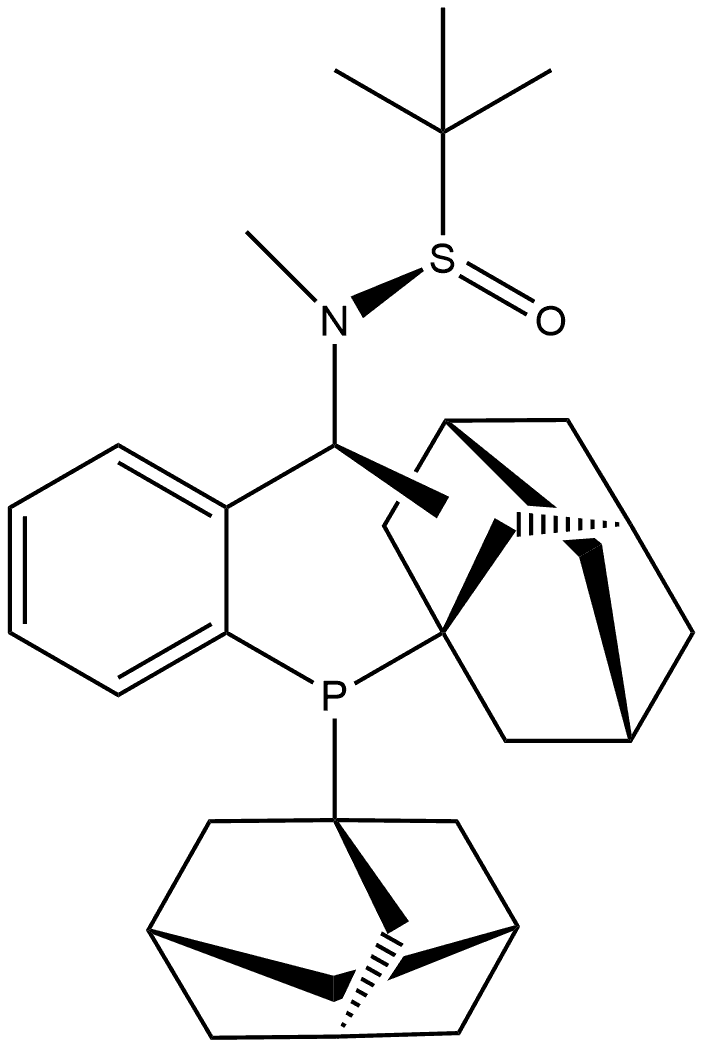 [S(R)]-N-[(1S)-1-[2-(Diadamantanphosphino)phenyl]ethyl]-N,2-dimethyl-2-propanesulfinamide 구조식 이미지