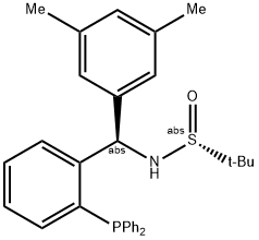 S(R)]-N-[(R)-(3,5-Dimethylphenyl)[2-(diphenylphosphino)phenyl]methyl]-2-methyl-2-propanesulfinamide 구조식 이미지