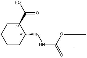 trans-2-(Boc-amino-methyl)-cyclohexanecarboxylic acid Structure