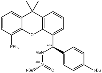 [S(R)]-N-[(R)-[4-(1,1-Dimethylethyl)phenyl][5-(diphenylphosphino)-9,9-dimethyl-9H-xanthen-4-yl]methyl]-N,2-dimethyl-2-propanesulfinamide 구조식 이미지