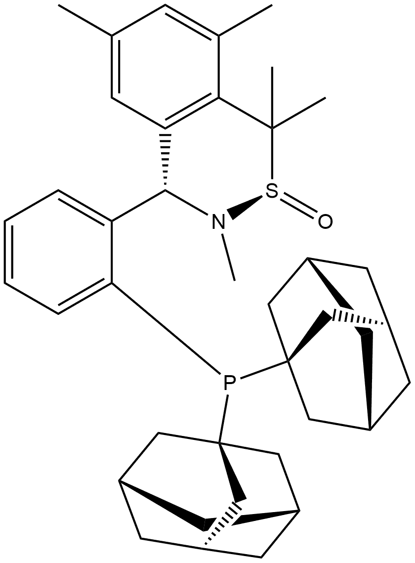 [S(R)]-N-[(S)-(3,5-Dimethylphenyl)[2-(Diadamantanphosphino)phenyl]methyl]-N,2-dimethyl-2-propanesulfinamide 구조식 이미지