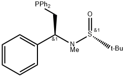 S(R)]-N-[(1S)-2-(Diphenylphosphino)-1-phenylethyl]-N,2-dimethyl-2-propanesulfinamide 구조식 이미지